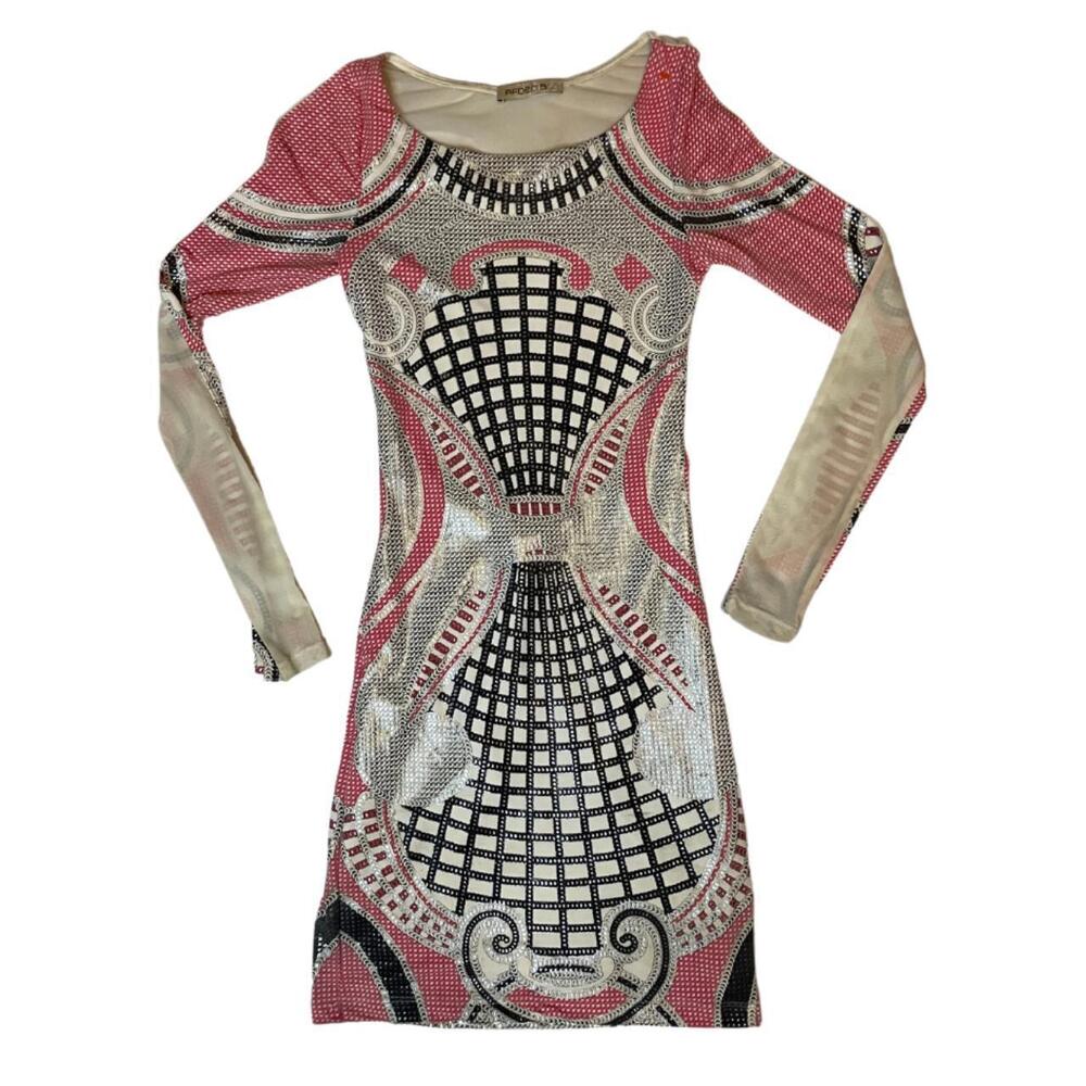 ARDEN B Gorgeous 2000's Pink and Silver Mini body con Dress